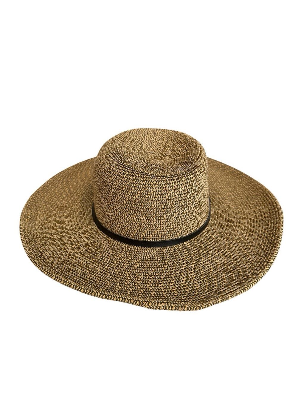Sun N Sand Headwear Paper Straw Blend Wide Brim Hat Sun Garden Beach UPF 50+